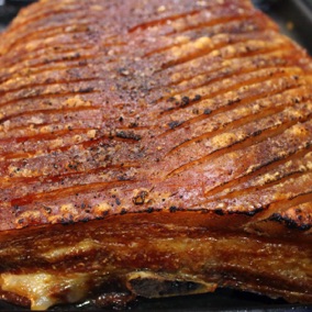 Slow roasted pork belly